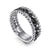 Sterling Silver Black Spinel Bujukan Easy Stackable Ladies Ring