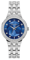 Bulova Women's Stainless Phantom Blue Crystal Watch 96L276.