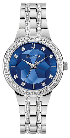 Bulova Women's Stainless Phantom Blue Crystal Watch 96L276.