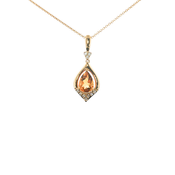 14K YG .68CT CITRINE .06CTW DIA LESLIES .8MM CABLE 18"
