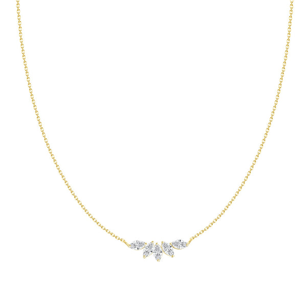 18K Yellow Gold Scattered Diamond Necklace