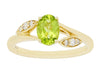 14K YG .89CT OVAL PERIDOT .08C