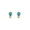 14kt Yellow Gold .28ctw Turquoise .06ctw Diamond Bezel Studs
