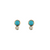 14kt Yellow Gold .28ctw Turquoise .06ctw Diamond Bezel Studs