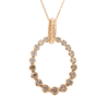 EMBERLIGHT 14K YG 1CTW WHT/BRN OVAL PND/CHN ADJ