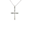 14kt White Gold .09ctw Diamond Cross Necklace