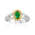 18K Two Tone Emerald Diamond Ring