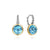 14K Yellow Gold and 925 Sterling Silver Bujukan Round Blue Topaz Leverback Earrings