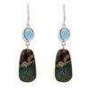 Sterling Silver Blue Topaz & Turquoise Dangle Earrings
