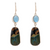 Sterling Silver Blue Topaz & Turquoise Dangle Earrings