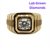 10kt Yellow Gold Gents 1ct Lab Diamond Rolex Style Ring