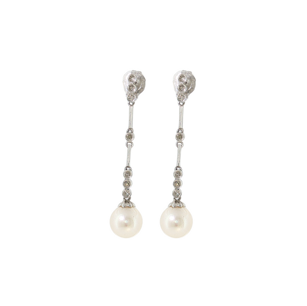 14KW FWP DIA DANGLE EARRINGS
