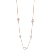 18K Yellow Gold Double Pearl Station Necklace 18"