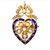 Estate 14kt Yellow Gold Vinatge Pearl Enamel Heart Pin and Pendant