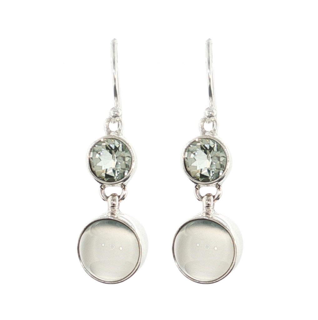 Sterling Sliver Prasiolite Dangle Earrings