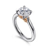 14K Rose & White Nelia Lotus Round Center Engagement Semi-Mount Ring S2086905