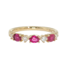 14K YG .61CTW OVAL RUBIES .15C