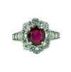 Estate Platinum 1.55ct GIA Oval Ruby 1.40ctw Diamond Ring