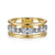 14kt Two Toned .51ctw G-H SI Three Row Open Ring SZ 6.5