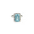Estate Platinum 3.12ct EC Aquamarine .45ctw Diamond Halo Ring
