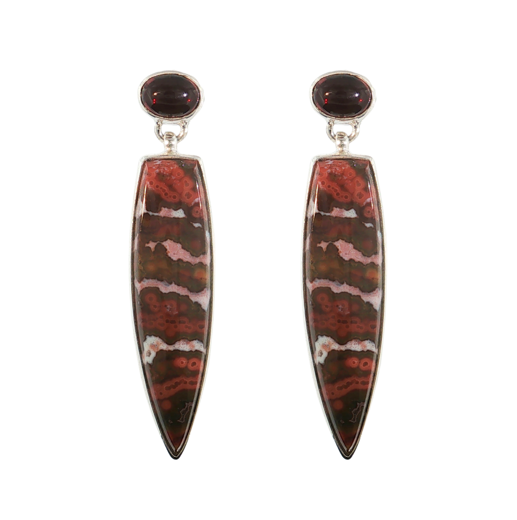 Sterling Sliver Red River Jasper Earrings