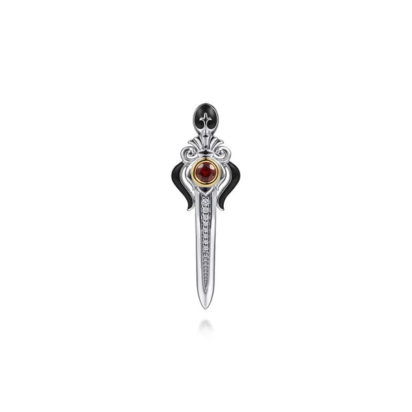STERLING 14K YG.33CT GARNET