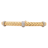 Estate: 14K Yellow Gold Woven Bracelet with Diamond Pave Stations