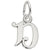 Sterling Silver Initial D Curly Charm