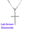 14kt White Gold .21ctw F-G SI Lab Grown Diamond Cross 18in Cable Chain