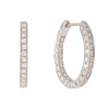 18K WG 1.25CTW Inside Outside Milgrain Detail Hoop Earrings