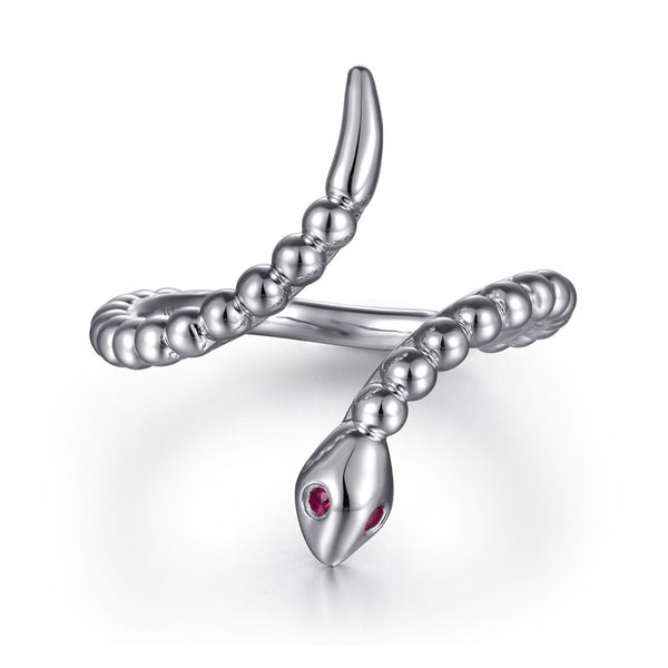BUJUKAN SERPENTINA STERLING SNAKE RING.