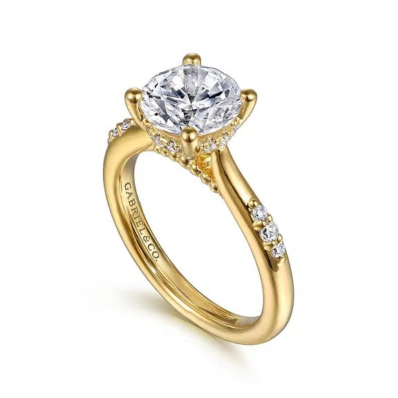 14K Gold Carroline Engagement Semi-Mount Ring for 2CT Center S2086895