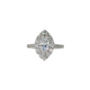 Estate 14kt White Gold 1.75ctw Marq Halo Engagement Ring H I1-SI2.