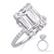 14K White Gold Hidden Halo Emerald Cut Semi-Mount Enagegment Ring