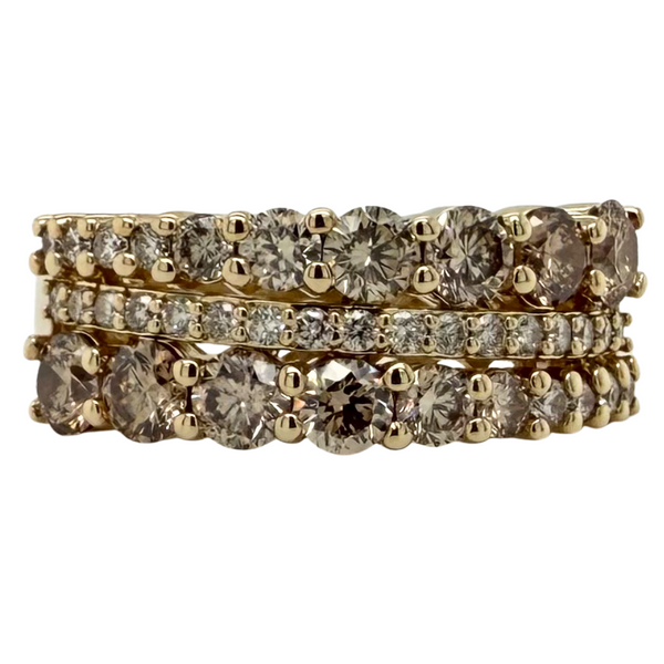 Emberlight 14kt Yellow Gold 1 3/4ctw White/Brown Diamond Band size 7