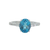 14K WG 2.38CT OVAL BLUE TOPAZ .13CTW DIAMOND RING