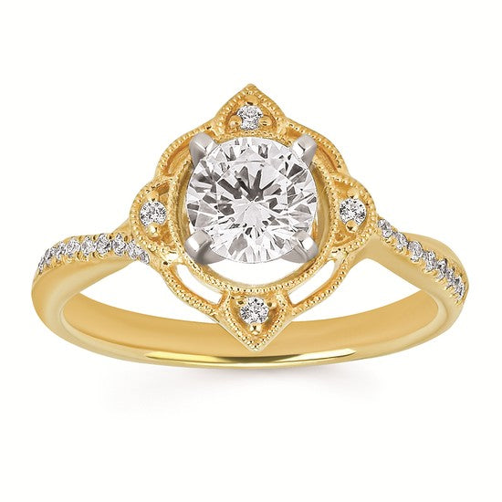 14K YG .11CTW G-H SI1/SI2 3/4C