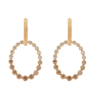 EMBERLIGHT 14K YG 2.01CTW WHT/BRN OVAL EARRINGS