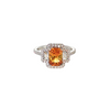18K WG 1.82CT EMERALD UNHEATED ORANGE SAPPHIRE GIA CERT .70 CTW DIA RING