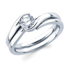 14K White Gold Solitiare Bypass Engagement Ring Semi-Mount