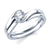 14K White Gold Solitiare Bypass Engagement Ring Semi-Mount