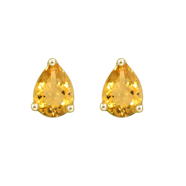 14kt Yellow Gold .28ctw Pear Shaped Citrine Studs