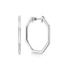 Sterling Sliver Geometric Classic Hoops size 30 S2301687