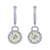 14K White Gold Natural Yellow Diamond Halo Earrings