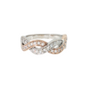 Estate 14kt Two Toned Diamond Twist Band