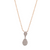 14K Two Tone Double Teardrop Pave Necklace