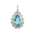 Estate Platinum 9.47ct Aquamarine 1.50ctw Diamond Halo Pendant