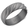 Men's Tantalum 7MM Diagonal Design Frosted Finish Ring Size 10