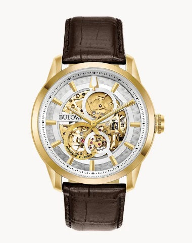 Sutton Classic Automatic 43mm Gold Tone Exhibition Face Watch