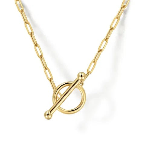 14K Yellow Gold Chain with Toggle Clasp.